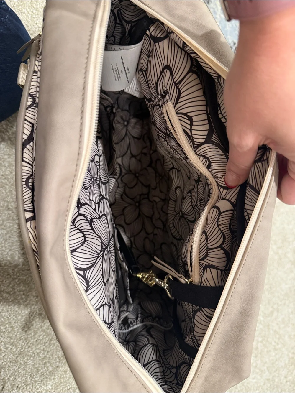 Petunia Pickle Bottom Taupe Backpack with Gold Hardware barely used
